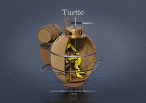 Turtle Submarine Poster Print