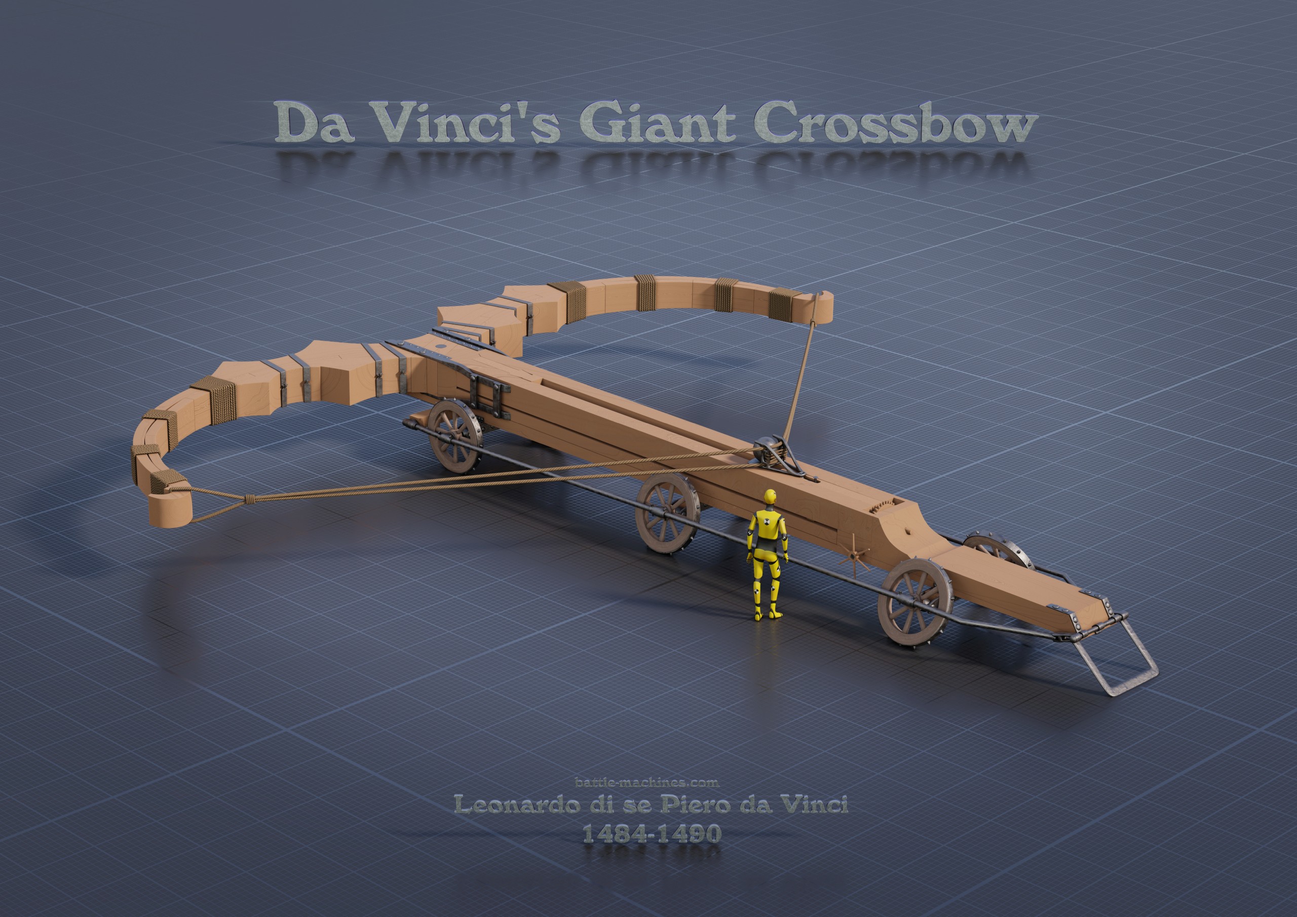 Da vinci's giant crossbow - 3D artwork